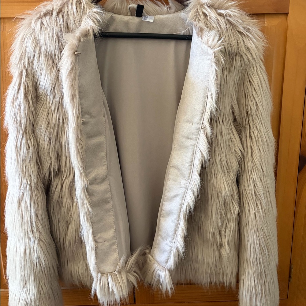 Women's Faux Fur Jacket - Cream